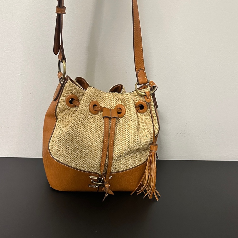 Sam Edelman Tan Leather & Raffia Crossbody Bag. NWOT. Flawless Hardware. - Picture 16 of 16